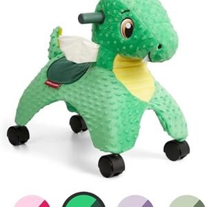 Radio Flyer Jade The Magical Dragon with Interactive Lights and Sounds, Ride On Toy for Toddlers Ages 1-3, Green Dragon Toy for Kids, Medium
