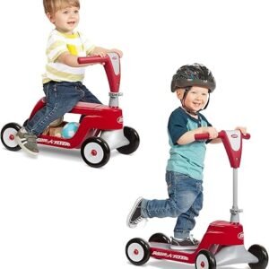 Radio Flyer Scoot 2 Scooter, Toddler Scooter or Ride On, For Kids Ages 1–4 Years, Red Ride On Toy, Large