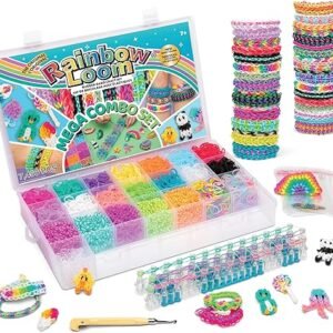 Rainbow Loom® MEGA Combo Set, Features 7000+ Colorful Rubber Bands, 2 Step-by-Step Bracelet Instructions, Organizer Case, Great Gift for Kids 7+ to Promote Fine Motor Skills (Packaging May Vary)