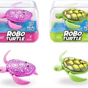 ROBO ALIVE Robo Turtle Robotic Swimming Turtle (Green + Pink) by ZURU Water Activated, Comes with Batteries, Exclusive (2 Pack)