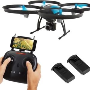 SereneLife WiFi FPV Drone with HD Camera and live Video. Headless Mode Quadcopter, Altitude Hold, 1-Key Takeoff/Landing, Bonus Battery, Low Voltage Alarm, Custom Route Mode, 15 Minutes Flight Time