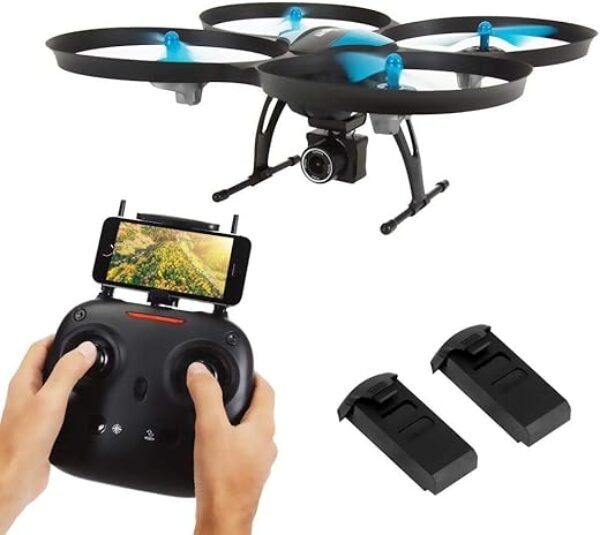 SereneLife WiFi FPV Drone with HD Camera and live Video. Headless Mode Quadcopter, Altitude Hold, 1-Key Takeoff/Landing, Bonus Battery, Low Voltage Alarm, Custom Route Mode, 15 Minutes Flight Time