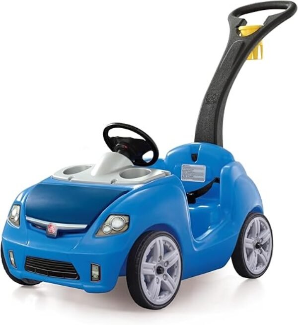 Step2 Whisper Ride II Buggy Kids Push Car, Ride On Toy, Stroller Substitute, Includes Seat Belt & Horn, Made of Durable Plastic, Max Weight 50 lbs., For Toddlers 1.5-4 Years Old, Blue