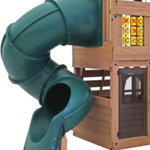 Swing-N-Slide WS 5040-G Quick Connect 5 Foot Turbo Tube Slide Plastic Enclosed Slide for 5 Foot Deck Heights, Green
