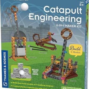 Thames & Kosmos Catapult Engineering STEM Maker Kit, Build 6 Models of Unique Medieval Machines, Explore Mechanical Physics, Includes Safe Foam Balls & Soft-Tipped Projectiles, Suitable for Ages 8+