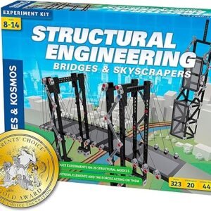 Thames & Kosmos Structural Engineering: Bridges & Skyscrapers | Science & Engineering Kit | Build 20 Models | Learn about Force, Load, Compression, Tension | Parents' Choice Gold Award Winner, Blue