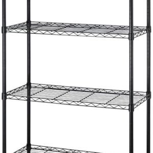 4 Tier Shelving Unit NSF Wire Shelf Metal Large Storage Shelves Heavy Duty Height Adjustable Commercial Grade Steel Utility Layer Shelf Rack Organizer 1000 LBS Capacity -14x36x54,Black