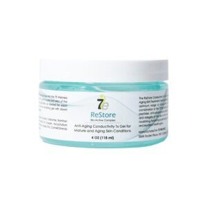 7E Wellness ReStore Conductive Microcurrent Gel with Bio-Active Complex - 4oz - Facial Skin Care with Green Tea Extract, Hyaluronic Acid & Collagen Peptides - Anti-Aging & Skin Tightening
