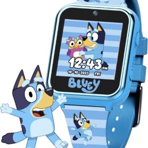 Accutime Bluey Kids Smartwatch with Camera, Games, Pedometer and Audio Recorder for Creative Play and Learning, 1.5" Touchscreen, Blue, Fits 5.5"-8.0" Wrists, for Boys and Girls Ages 3+