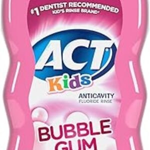 ACT Kids Anticavity Fluoride Mouthwash, Sugar & Alcohol Free Mouth Rinse Strengthens Teeth, Bubble Gum Blowout, 16.9 fl. oz.