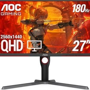 AOC Q27G3XMN Screen Size (inch) 27, Panel Resolution 2560x1440, Refresh Rate 180 Hz, Panel Type VA, HDMI HDMI 2.0 x 1, Display Port DisplayPort 1.4 x 1, Sync Technology (VRR) Adaptive Sync
