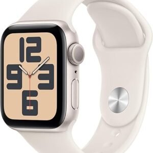 Apple Watch SE (2nd Gen) [GPS 40mm] Smartwatch with Starlight Aluminum Case with Starlight Sport Band S/M. Fitness and Sleep Trackers, Crash Detection, Heart Rate Monitor, Retina Display