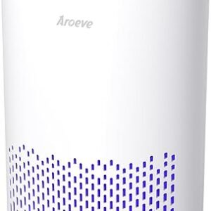 AROEVE Air Purifiers for Bedroom Home, Air Purifier For Smoke Pollen Dander Hair Smell Air Cleaner with Sleep Mode Speed Control For Bedroom Office, MK01- White(Available for California)