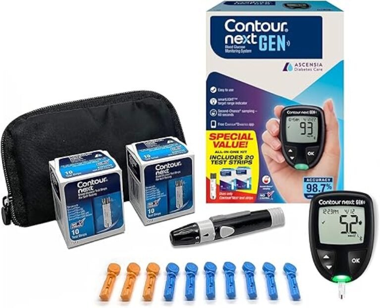 Ascensia CONTOUR NEXT GEN Blood Glucose Monitoring System – All-in-One Kit for Diabetes with Glucose Monitor and 20 Test Strips For Blood Sugar & Glucose Testing