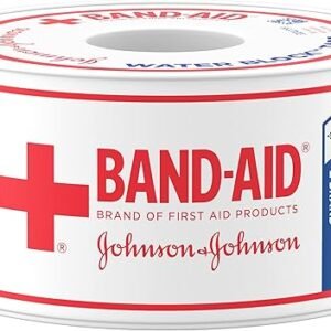 Band-Aid Brand First Aid Water Block 100% Waterproof Self-Adhesive Tape Roll for Durable Wound Care to Firmly Secure Bandages, 1 in by 10 yd