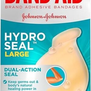 Band-Aid Brand Hydro Seal Large Waterproof Adhesive Bandages for Wound Care and Blisters, 6 ct