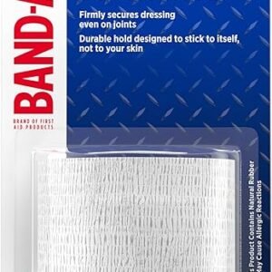 Band-Aid Brand of First Aid Products Tough Wrap Self-Adhesive Bandage Wrap, Elastic & Water-Resistant for Minor Wound Care & Dressing, Flexible Fabric, Lightweight, Durable, 2 in by 2.5 yd