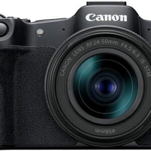 Canon EOS R8 Mirrorless Camera RF24-50mm F4.5-6.3 is STM Lens Kit, Full-Frame Hybrid Camera, 24.2 Megapixel CMOS Image Sensor, 4K Video, Content Creator Vlogging Camera, Black