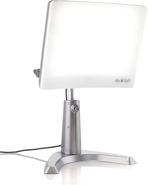 Carex Day-Light Classic Plus Sunlight Therapy Lamp - 10000 LUX Therapy Lamp at 12 Inches, LED Bright White Light with Adjustable Height and Brightness Levels for Mood, White