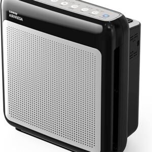 COWAY Air Purifiers for Home Up to 1,748ft², True HEPA Filter for Smoke, Allergies, Pet Dander, Odor, Air Quality Monitor, Auto&Eco Mode, Timer, Filter Indicator, 3yr Warranty, 200M, Black