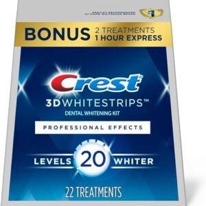 Crest 3D Whitestrips Professional Effects, Whitestrip 3D White, Teeth Whitening Strip Kit, 44 Strips (22 Count Pack), Crest Teeth Whitening Strips, Teeth Whitening Kit