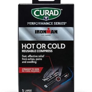 Curad Ironman Hot or Cold Reusable Compress, Reusable Ice Pack for Injuries, Large Compress is 8 in x 12 in, 1 Count