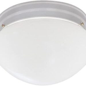 Designers Fountain 9 in 2-Light Flush Mount Ceiling Light with Frosted Glass Shade, White, 4732-WH