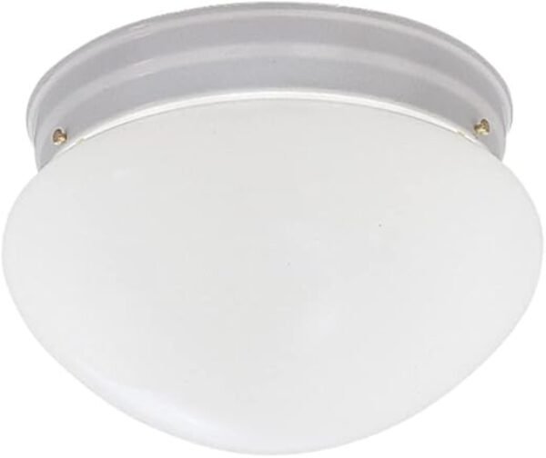 Designers Fountain 9 in 2-Light Flush Mount Ceiling Light with Frosted Glass Shade, White, 4732-WH