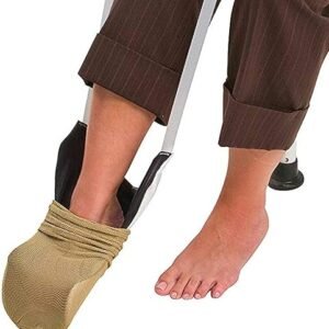 DMI Deluxe Sock Aid / Helper - Easily Pull on Socks Without Bending, Slip Resistance, Reliable Sock Aid Device for Seniors, White