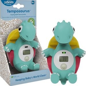 Dr. Brown's CleanUp Temposaurus Floating Bath Thermometer for Accurately Measuring Baby's Bath Water Temperature, BPA free