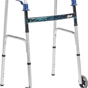 Drive Medical 10226-1 Trigger Release Folding Walker, Brushed Steel