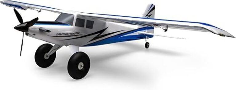 E-flite RC Airplane UMX Turbo Timber Evolution BNF Basic Transmitter Battery and Charger Not Included with AS3X and Safe EFLU8950 Airplanes B&F Electric