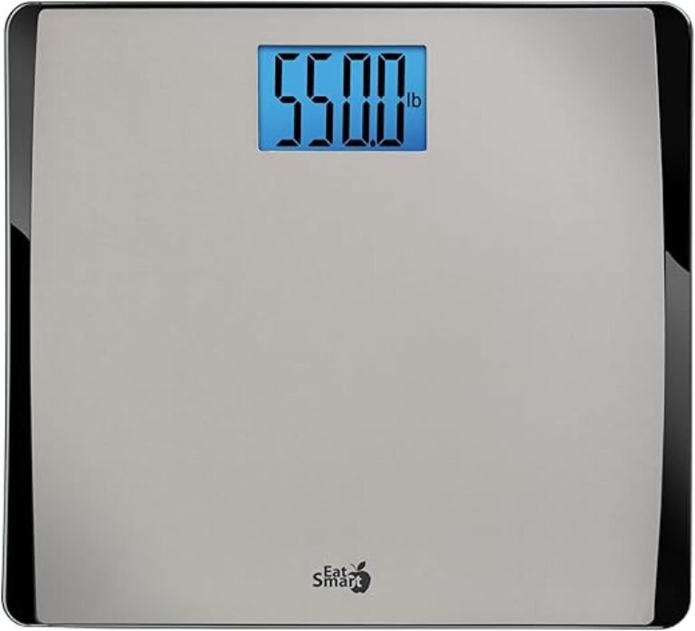 Eat Smart Precision 550 Pound Extra-High Capacity Digital Bathroom Scale for Body Weight with Extra-Wide Platform, Stainless Steel
