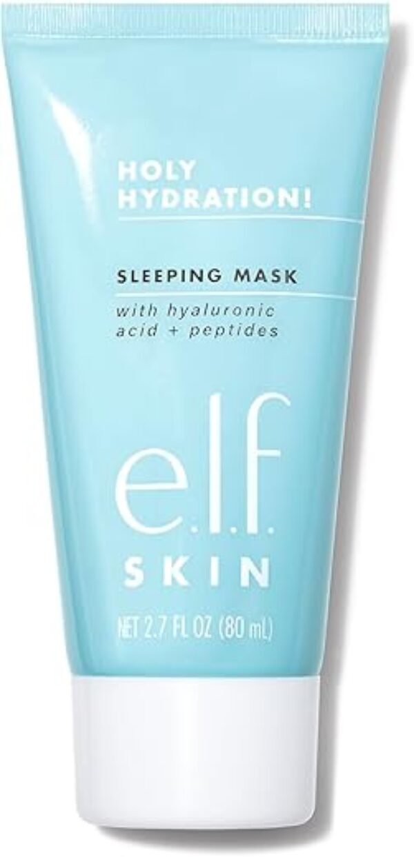 e.l.f. Holy Hydration! Sleep Mask, Ultra-Hydrating Dual-Use Face Mask, Replenishes & Nourishes Dry Skin for a Plumped Up Complexion, 2.7 Fl Oz (80mL)
