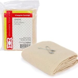 Ever Ready First Aid Triangular Bandage, 40" x 40" x 56", 12 Count- 100% Cotton