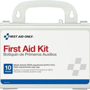 First Aid Only 6060 All-Purpose 10-Person Emergency First Aid Kit for Business, Worksite, Home, and Car, 57 Pieces