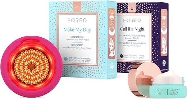 FOREO UFO 3 LED - NIR & Red Light Mask Treatment - Full Spectrum LED Mask - Deep Moisturiser - Face Masks Beauty - Increased Skin Care Absorption