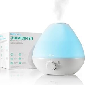 Frida Baby 3-in-1 Cool Mist Humidifier for Baby with Diffuser + Nightlight, Allergy Relief Baby Humidifier for Bedroom, Nursery + Large Rooms, Quiet, Auto Shut Off, Runs +24hrs