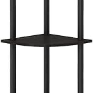 Furinno Turn-N-Tube 5 Tier Corner Display Rack Multipurpose Shelving Unit, 1-Pack, Espresso/Black