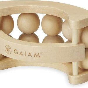 Gaiam Relax Massage Ball Roller - Handheld Wooden Total Body Massager for Back, Neck, Foot, Calf, Leg, Arm | Deep Tissue Massager Relief for Sore Muscles