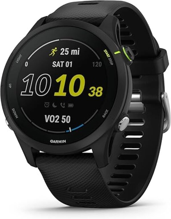 Garmin Forerunner® 255 Music, GPS Running Smartwatch with Music, Advanced Insights, Long-Lasting Battery, Black - 010-02641-20