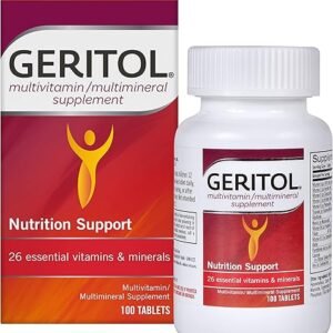 Geritol, Multivitamin Supplement, Contains B-Vitamins, Antioxidants, Vitamins C, E & D and Iron, 26 Essential Vitamins and Minerals, Gluten-Free, Non-GMO, No Artificial Sweeteners, 100 Tablets