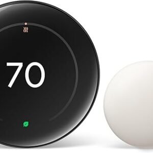 Google Nest Learning Thermostat (4th Gen, 2024) with Nest Temperature Sensor - Energy Saving Smart Thermostat with Adaptive Eco - Works with Alexa and Google Home App - Polished Obsidian