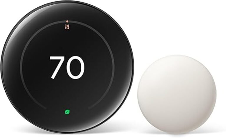 Google Nest Learning Thermostat (4th Gen, 2024) with Nest Temperature Sensor - Energy Saving Smart Thermostat with Adaptive Eco - Works with Alexa and Google Home App - Polished Obsidian