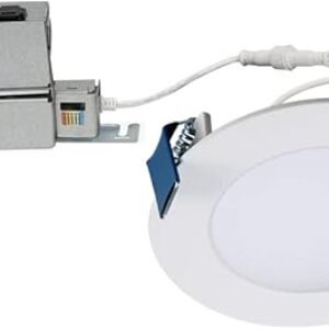 HALO HLB 4-Inch Thin Recessed Indoor/Outdoor Canless LED Downlight w/Selectable Color Temperatures; HLB4069FS1EMWR