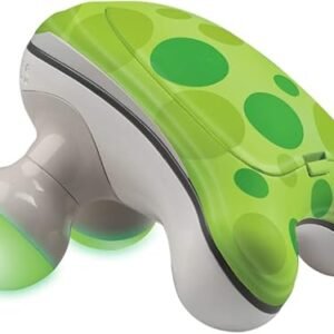 HoMedics Ribbit Mini Handheld Massager, Vibrating Electric Massager with Comfort Grip and LED Light, Batteries Included, Comes in variable colors, Green, Blue or Pink (Color May Vary)