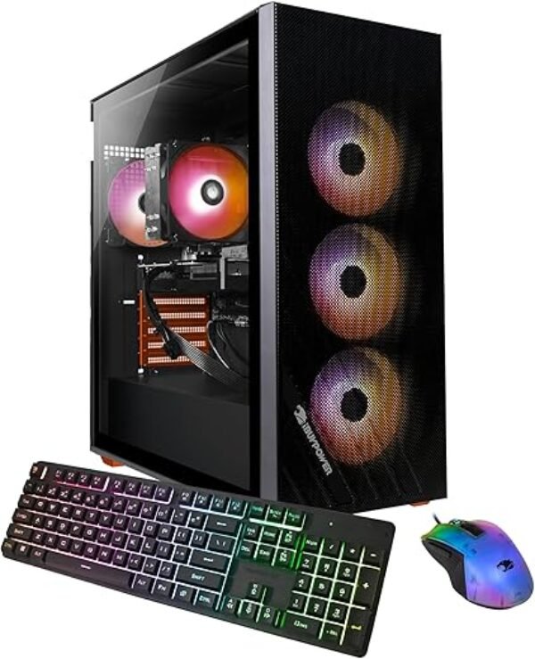 iBUYPOWER Scale Orange Gaming PC Desktop Computer (AMD Ryzen 5 5500 CPU, NVIDIA GeForce RTX 3050 6GB GPU, 16GB DDR4 Non-RGB 3200MHz RAM (8x2), 500GB NVMe SSD, WiFi Ready, Windows 11 Home) - SCA5N3501