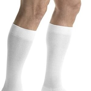 JOBST ActiveWear 20-30mmHg Compression Socks Knee High, Closed Toe, Cool White, Medium