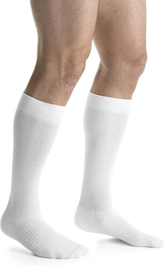 JOBST ActiveWear 20-30mmHg Compression Socks Knee High, Closed Toe, Cool White, Medium