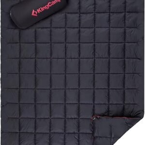 KingCamp Camping Blanket Lightweight, Multifunctional Warm Puffy Outdoor Blanket with Snap Button, Water Repellent, Backpacking Quilt for Travel, Airplane, Hiking, Picnic